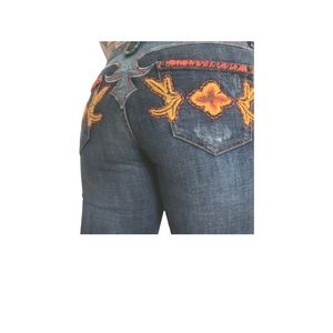 Vintage People for Peace embroidered jeans